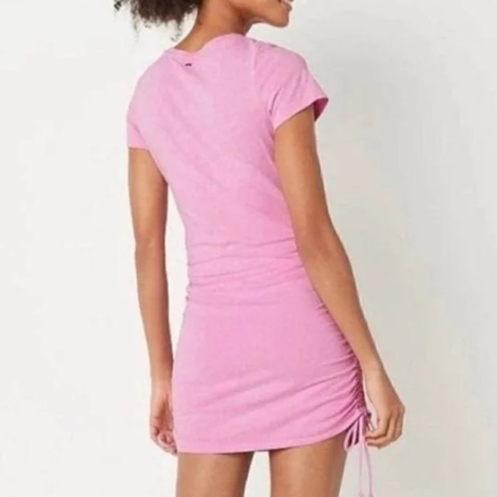 Victorias Secret Pink Ruched Sides Short Sleeve Dress Marled Pink XLarge